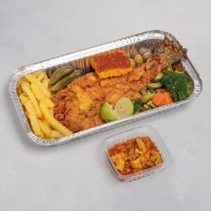 خوراک ماهی سرخ شده